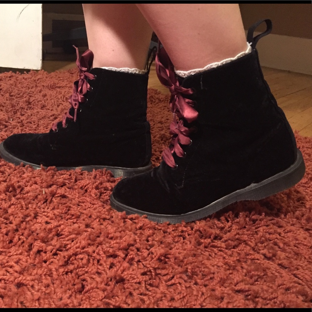 Black velvet Dr. Martens
